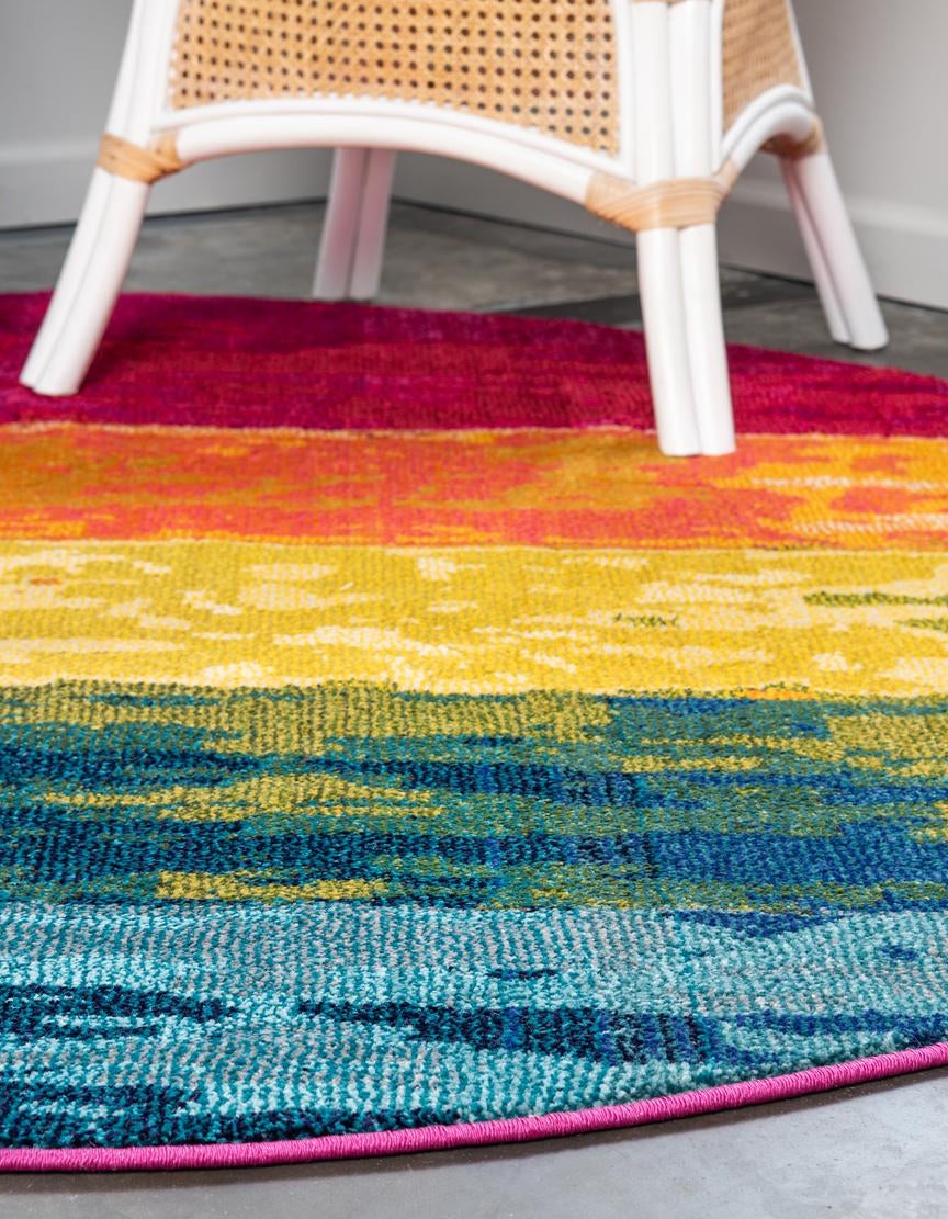 Multicolor 8' x 8' Hyacinth Round Rug | Rugs.com