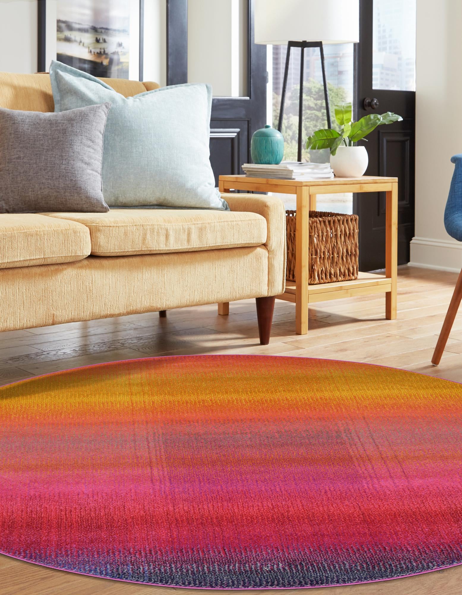 Multicolor 6' x 6' Hyacinth Round Rug | Rugs.com