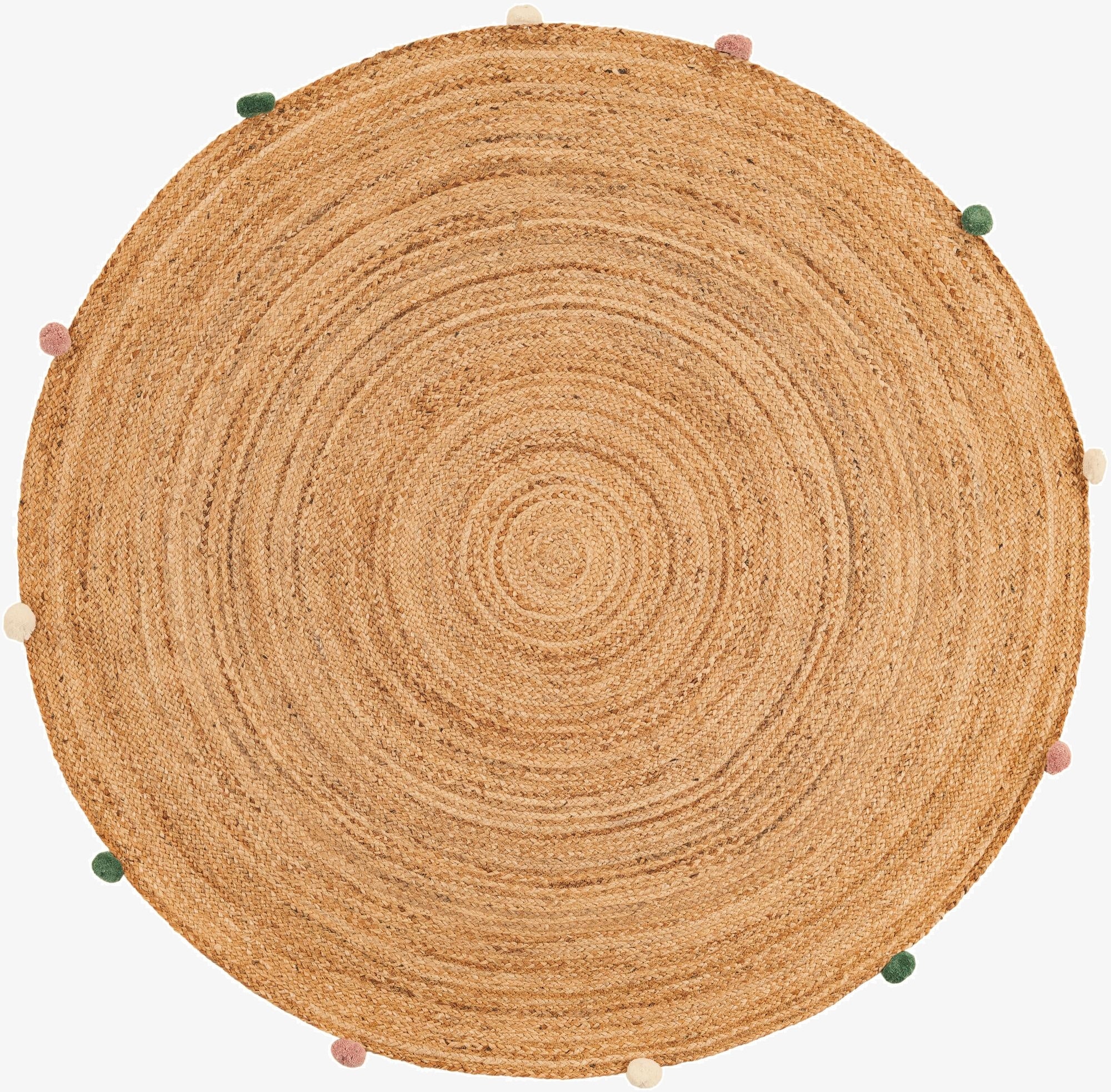  5' 3 x 5' 3  Hand Braided Kids Braided Jute Round Rug