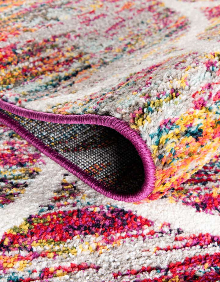 Multicolor 3' x 3' Lattice Frieze Round Rug | Rugs.com