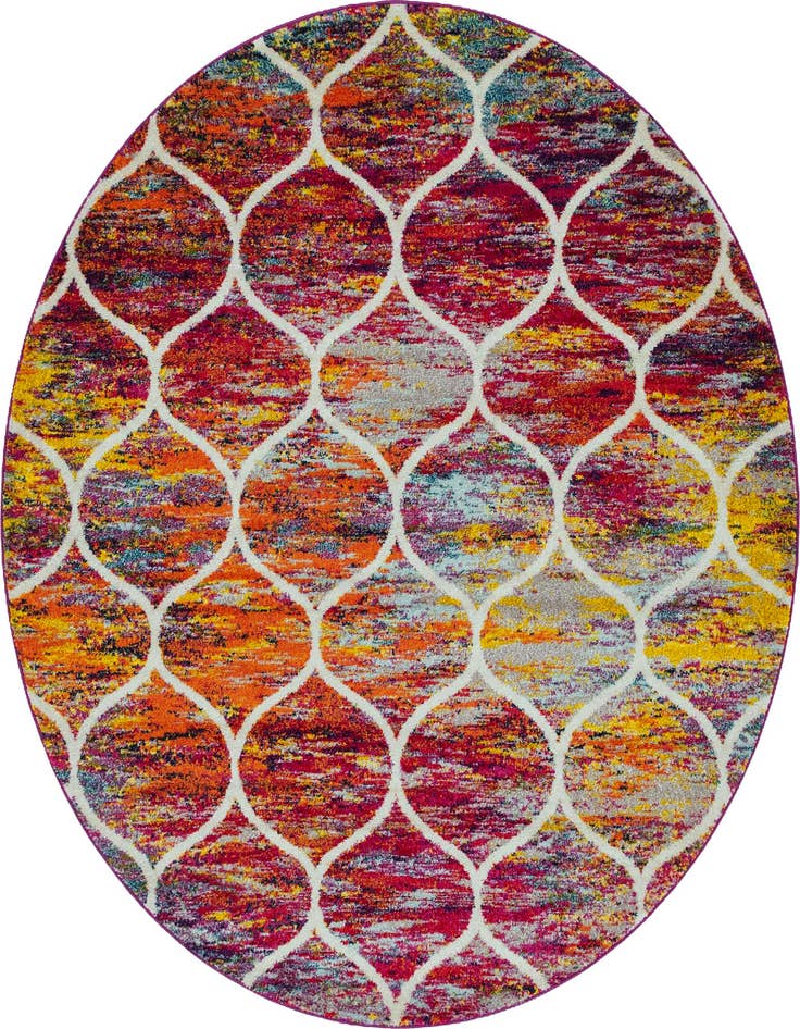 Detail image of 6' x 6' Lattice Frieze Round Rug