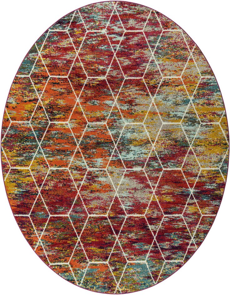 Detail image of  10' x 10' Lattice Frieze Round Rug