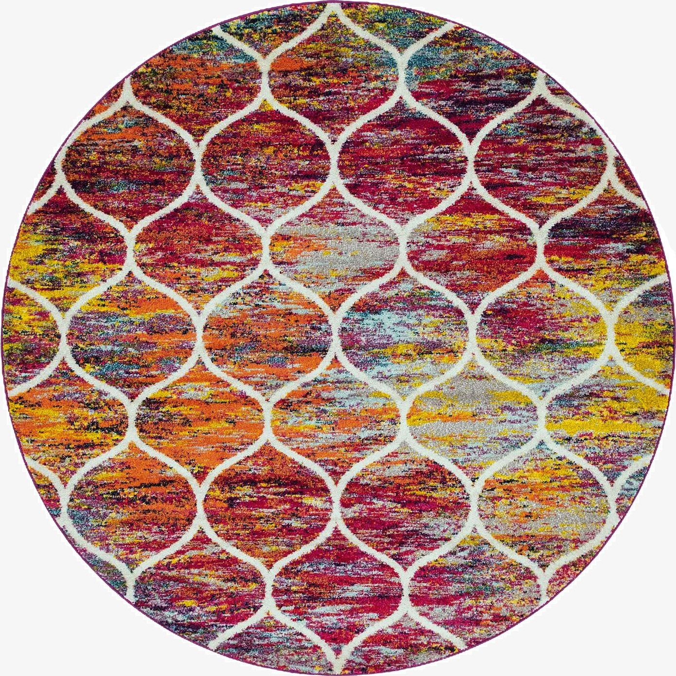  3' x 3' Lattice Frieze Round Rug