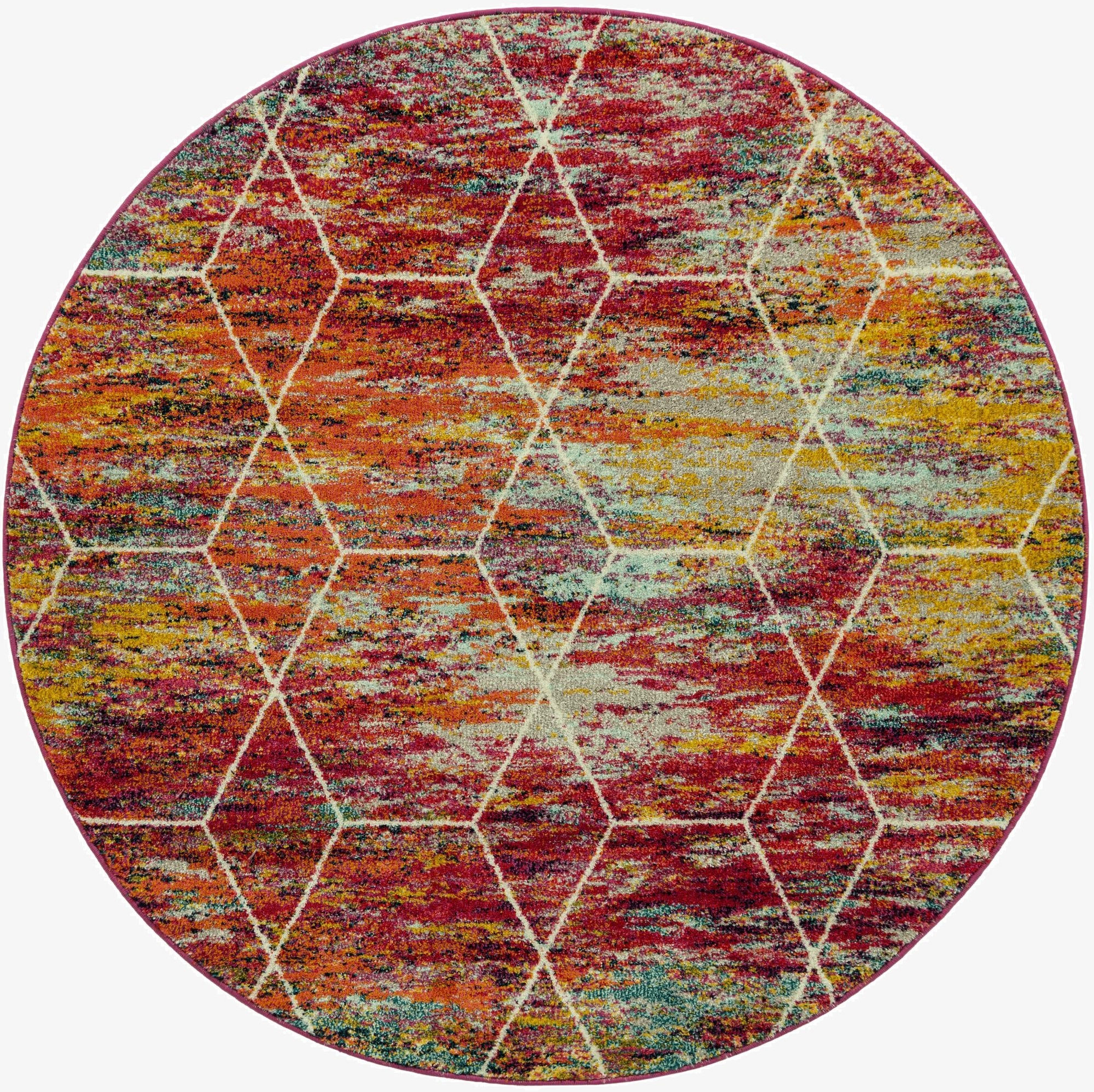Primary image  6' x 6' Lattice Frieze Round Rug