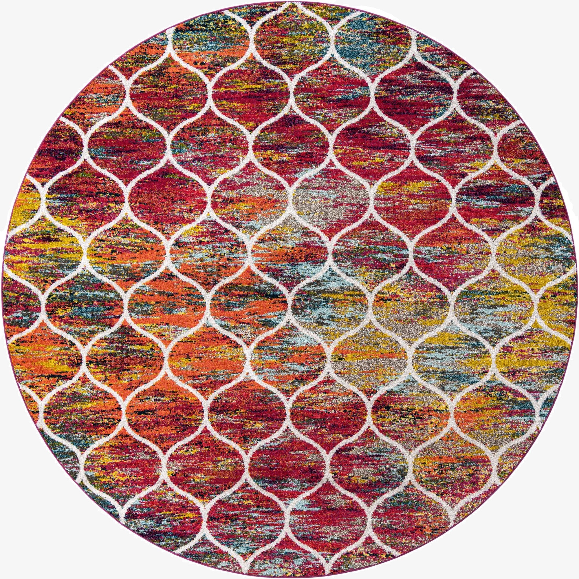  10' x 10' Lattice Frieze Round Rug