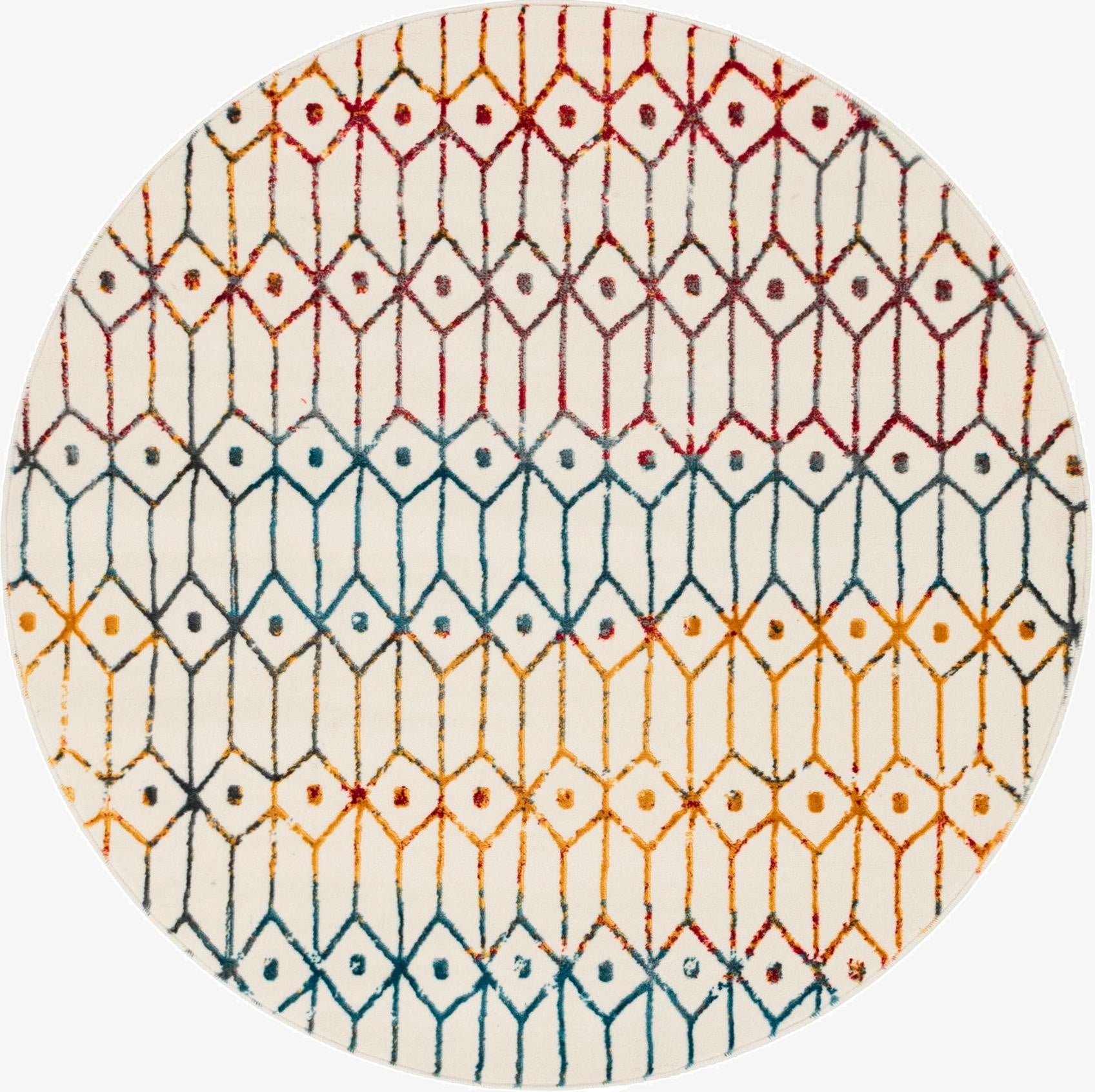  5' x 5' Lattice Trellis Round Rug