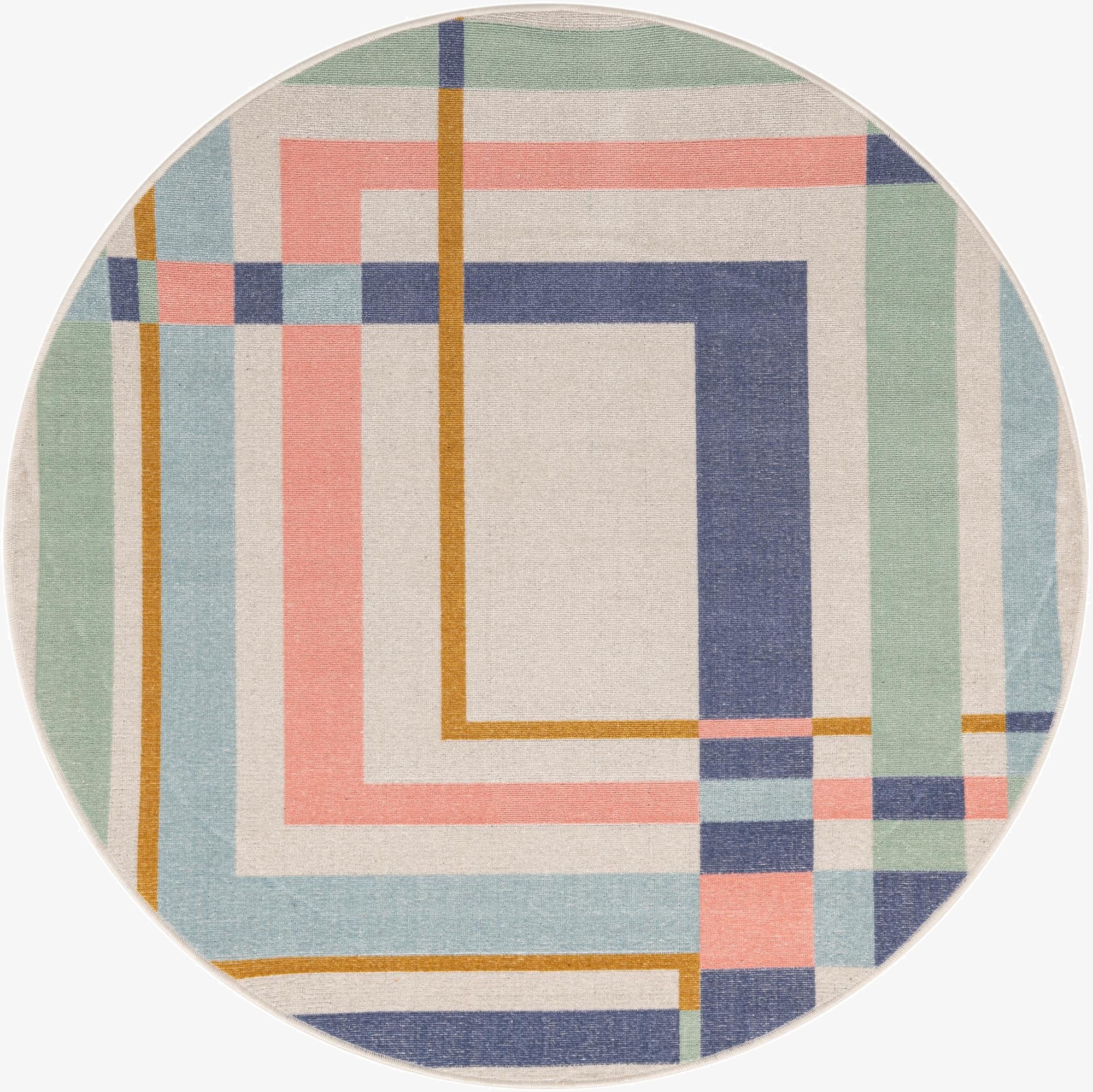  7' x 7' Lotus Round Rug