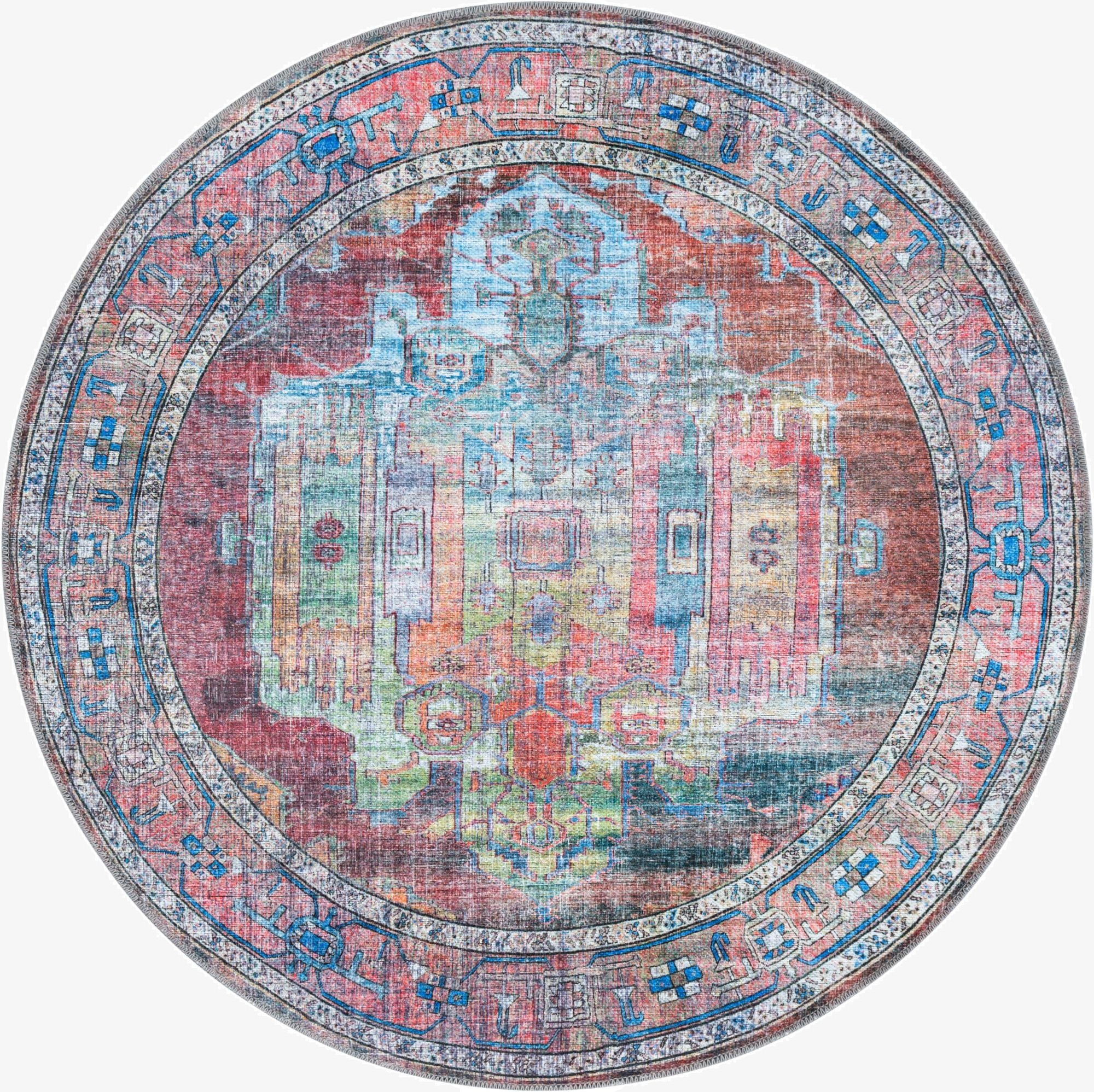  4' x 4'  Washable Maahru Round Rug