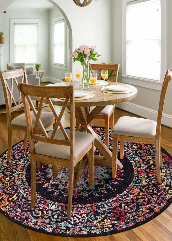 Multicolor 7' 10 x 7' 10 Madeline Round Rug | Rugs.com