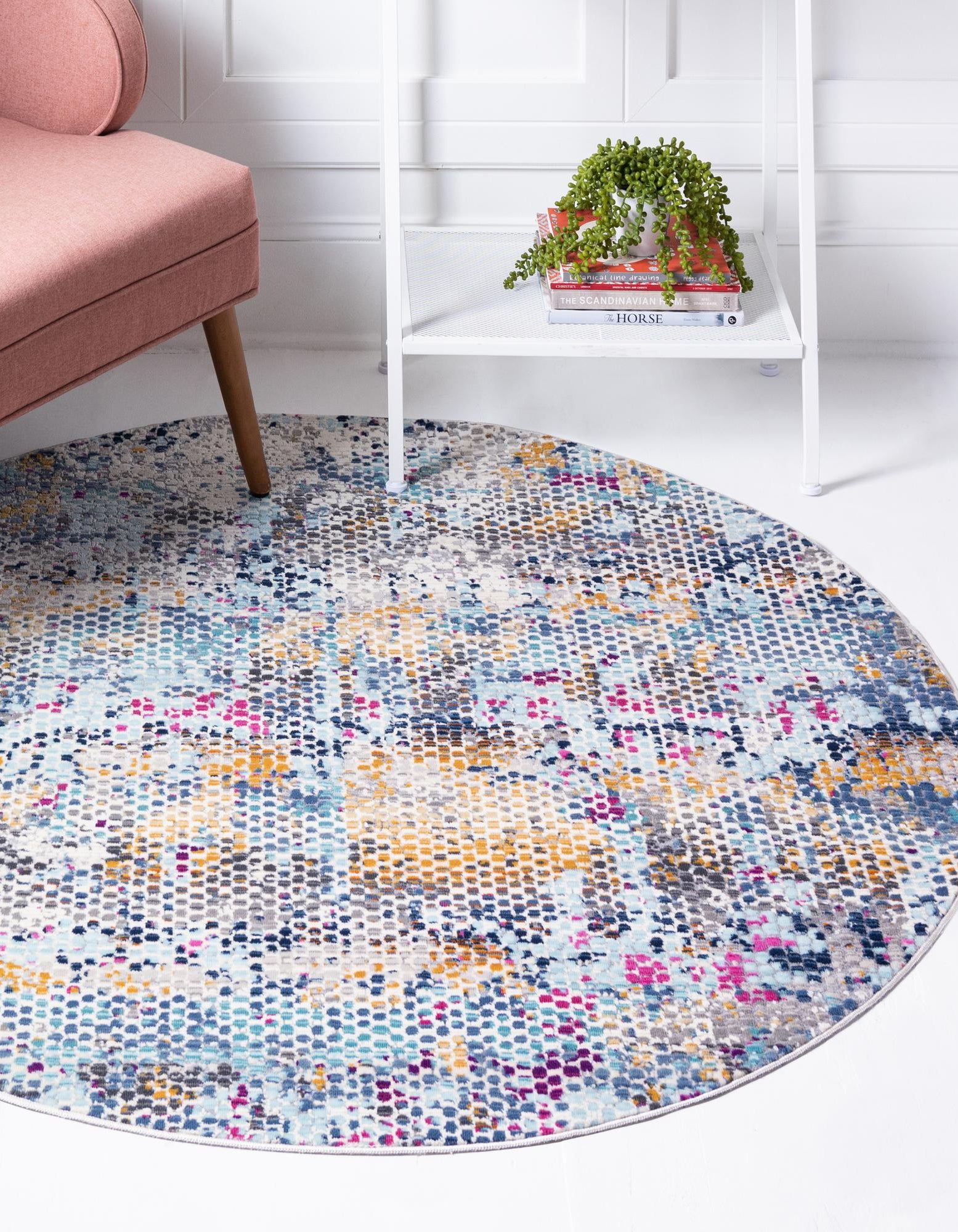 Multicolor 5' 2 x 5' 2 Malibu Round Rug | Rugs.com