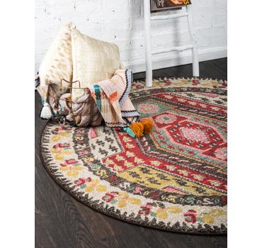 Multicolor 6' x 6' Mesa Round Rug | Rugs.com