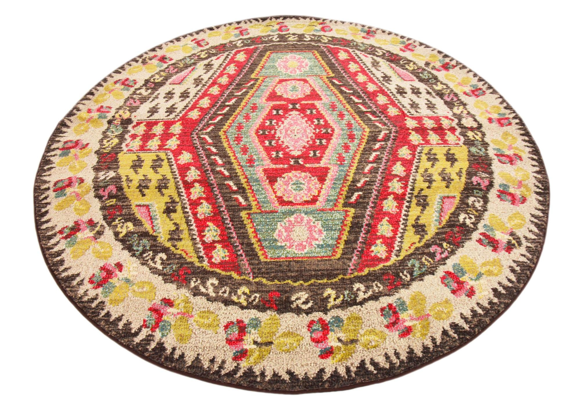Multicolor 6' x 6' Mesa Round Rug | Rugs.com