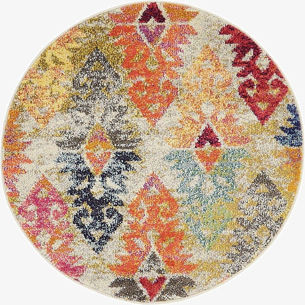  3' 3 x 3' 3  Washable Mesa Round Rug