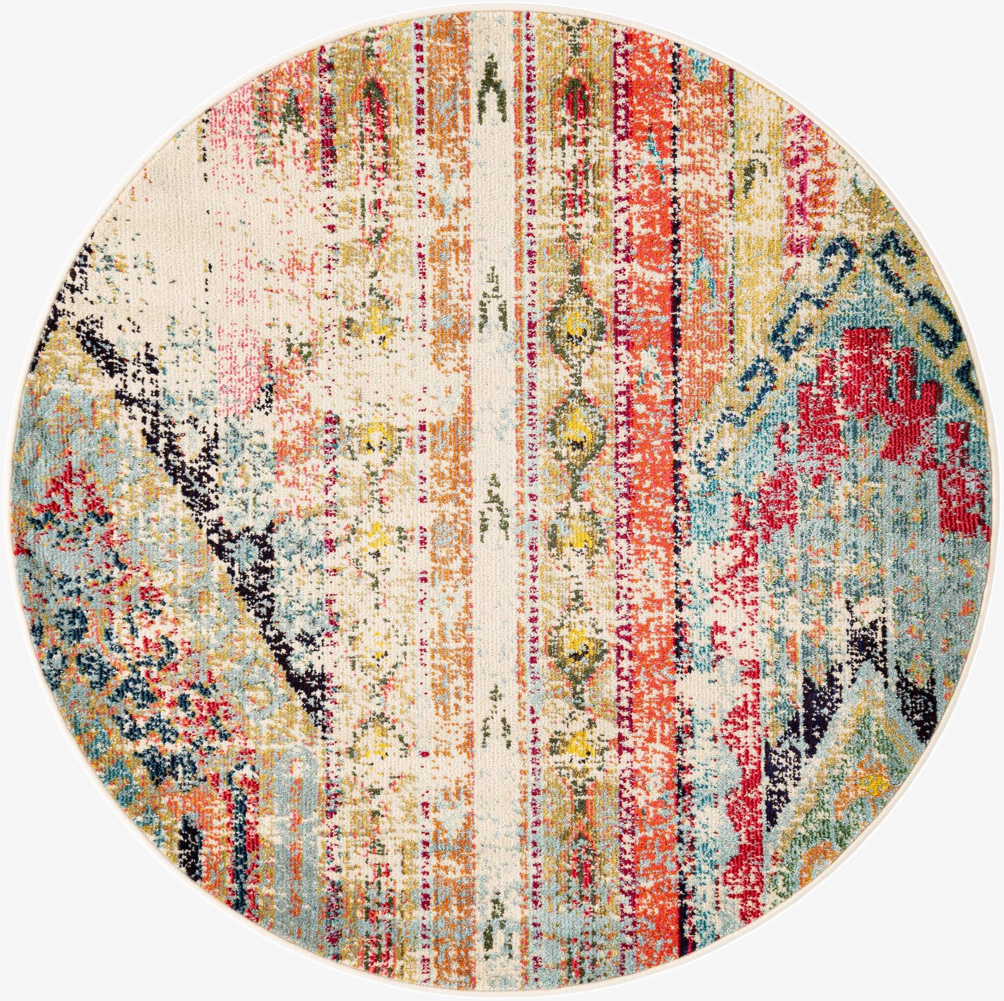  5' x 5'  Washable Mesa Round Rug
