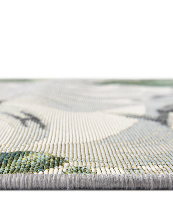 Detail image of  7' x 7'  Washable Botanical Indoor / Outdoor Round Rug