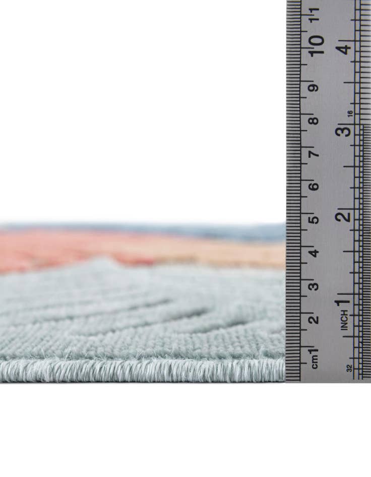 Detail image of  8' 2 x 8' 2  Washable Botanical Indoor / Outdoor Round Rug