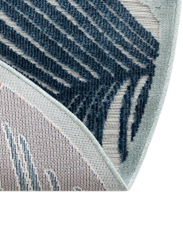 Detail image of  8' 2 x 8' 2  Washable Botanical Indoor / Outdoor Round Rug