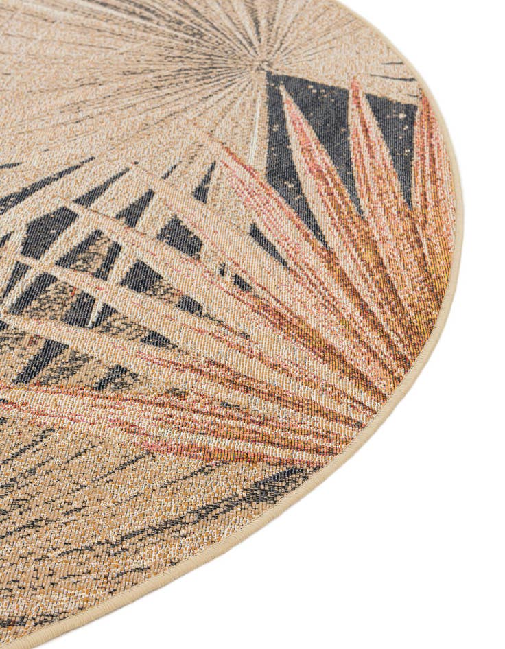 Detail image of  5' x 5'  Washable Botanical Indoor / Outdoor Round Rug