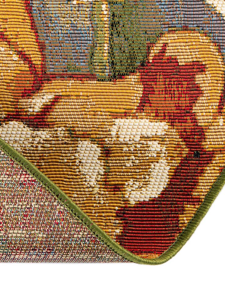 Detail image of  4' x 4'  Washable Botanical Indoor / Outdoor Round Rug