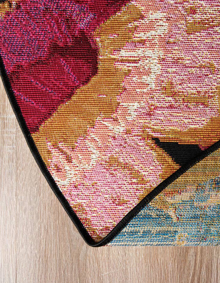 Detail image of  10' x 10'  Washable Botanical Indoor / Outdoor Round Rug