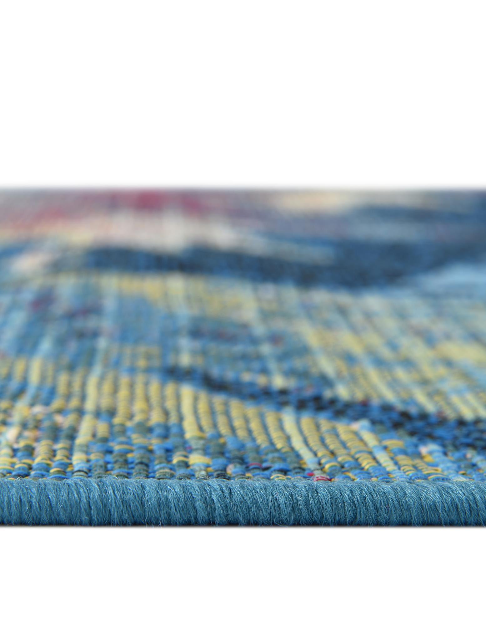 Multicolor 6' x 6' Coastal Indoor / Outdoor Round Rug | Rugs.com