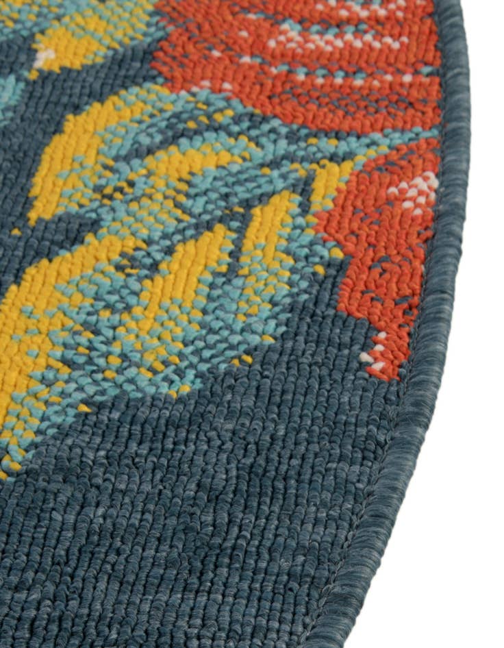 Detail image of  4' x 4'  Washable Coastal Indoor / Outdoor Round Rug