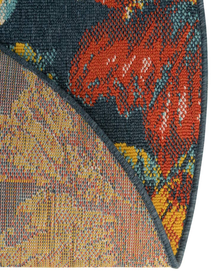 Detail image of  4' x 4'  Washable Coastal Indoor / Outdoor Round Rug