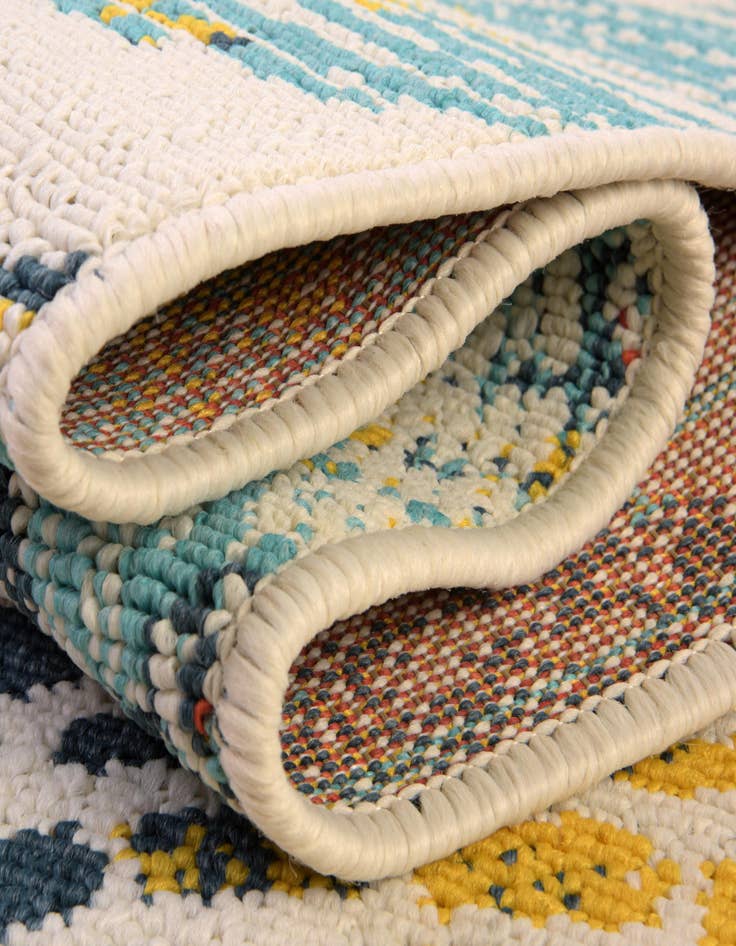 Detail image of  7' x 7'  Washable Coastal Indoor / Outdoor Round Rug