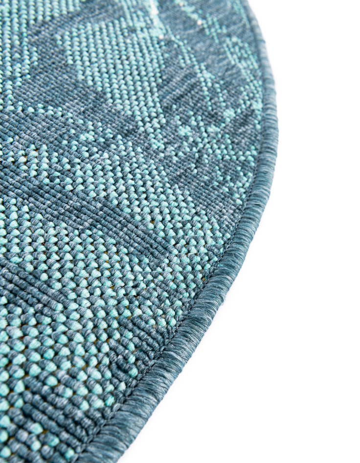 Detail image of  4' x 4'  Washable Coastal Indoor / Outdoor Round Rug