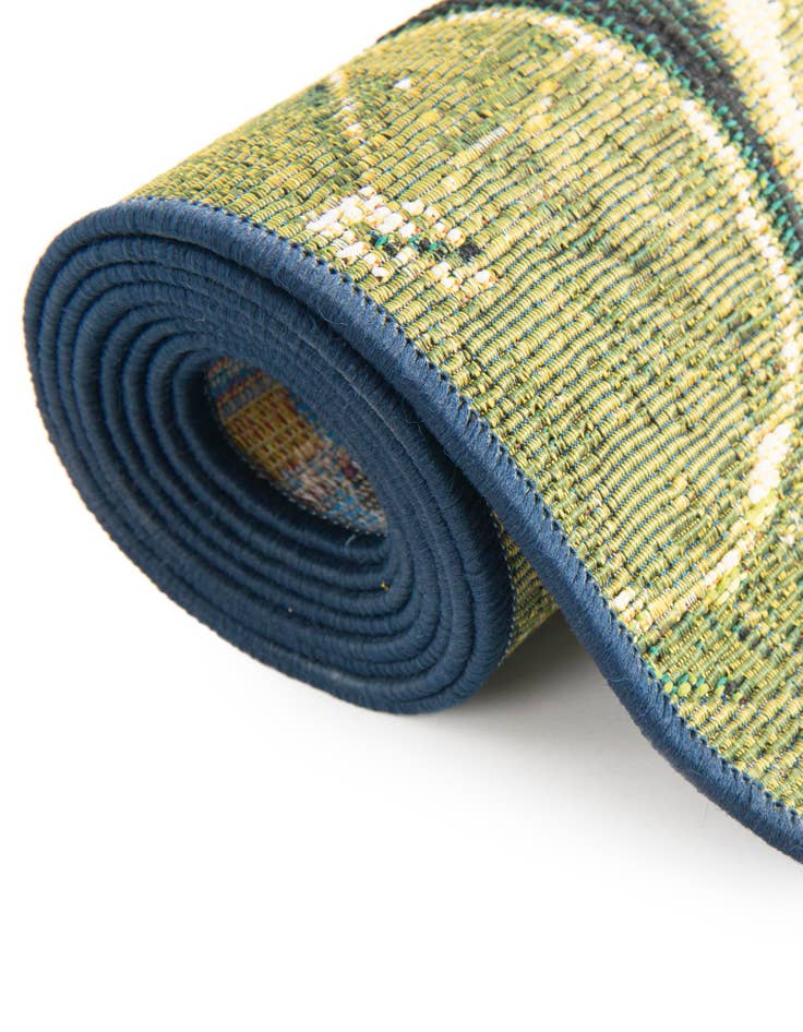 Detail image of  4' x 4'  Washable Coastal Indoor / Outdoor Round Rug