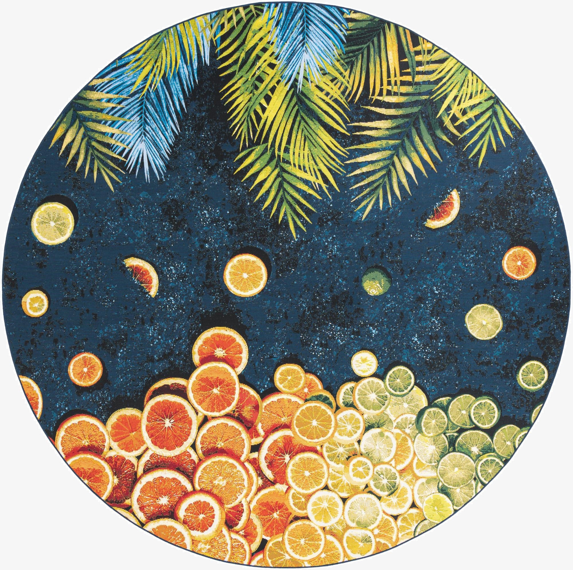  10' x 10'  Washable Coastal Indoor / Outdoor Round Rug