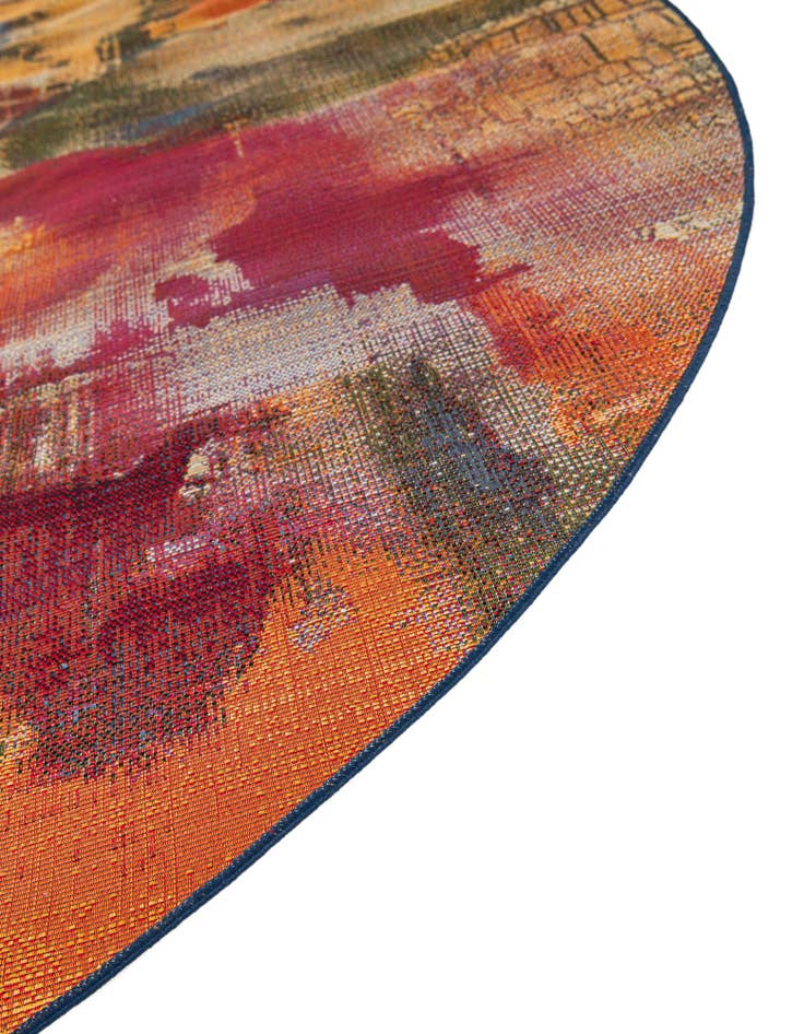 Detail image of  8' x 8'  Washable Modern Indoor / Outdoor Round Rug