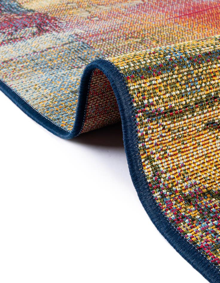 Detail image of  8' x 8'  Washable Modern Indoor / Outdoor Round Rug