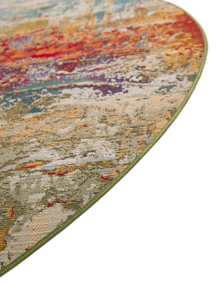 Detail image of  2' 7 x 2' 7  Washable Modern Indoor / Outdoor Round Rug