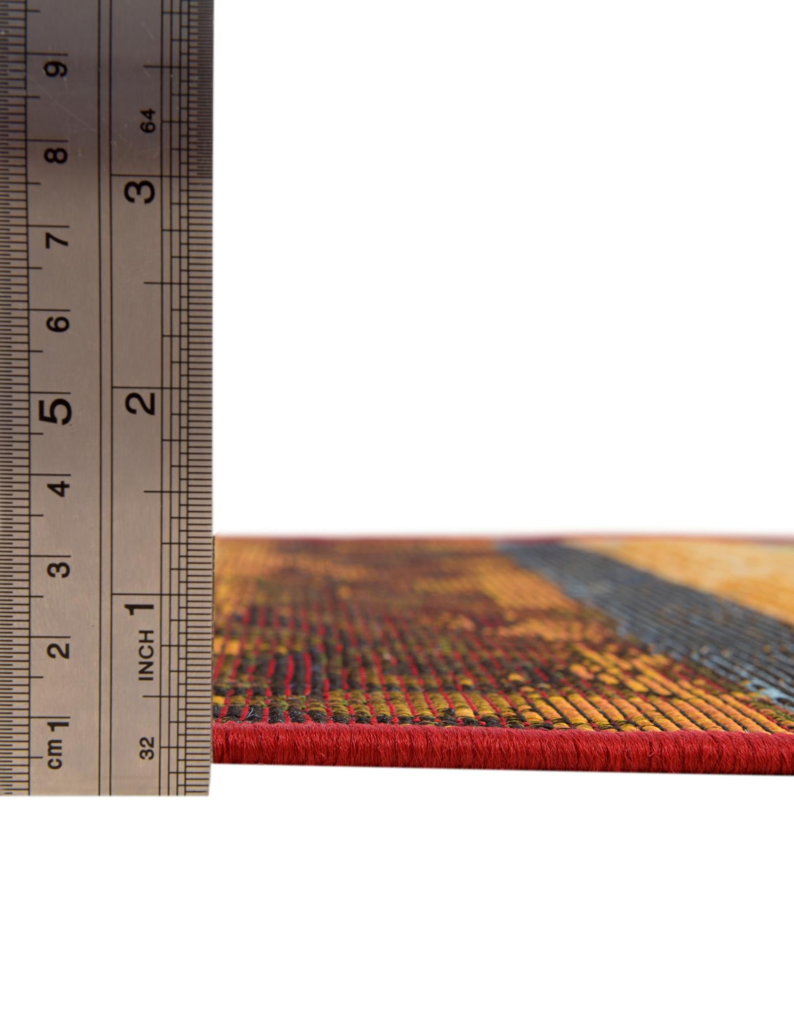 Multicolor 8' x 8' Modern Indoor / Outdoor Round Rug | Rugs.com