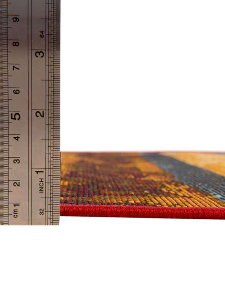 Multicolor 8' x 8' Modern Indoor / Outdoor Round Rug | Rugs.com