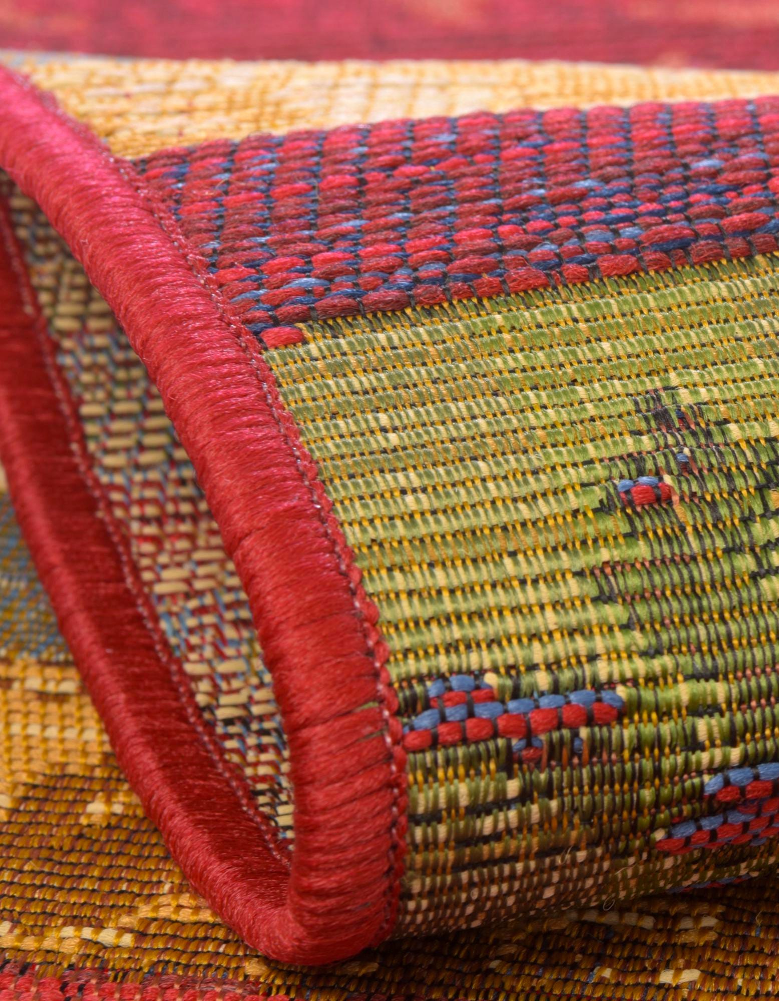 Multicolor 8' x 8' Modern Indoor / Outdoor Round Rug | Rugs.com