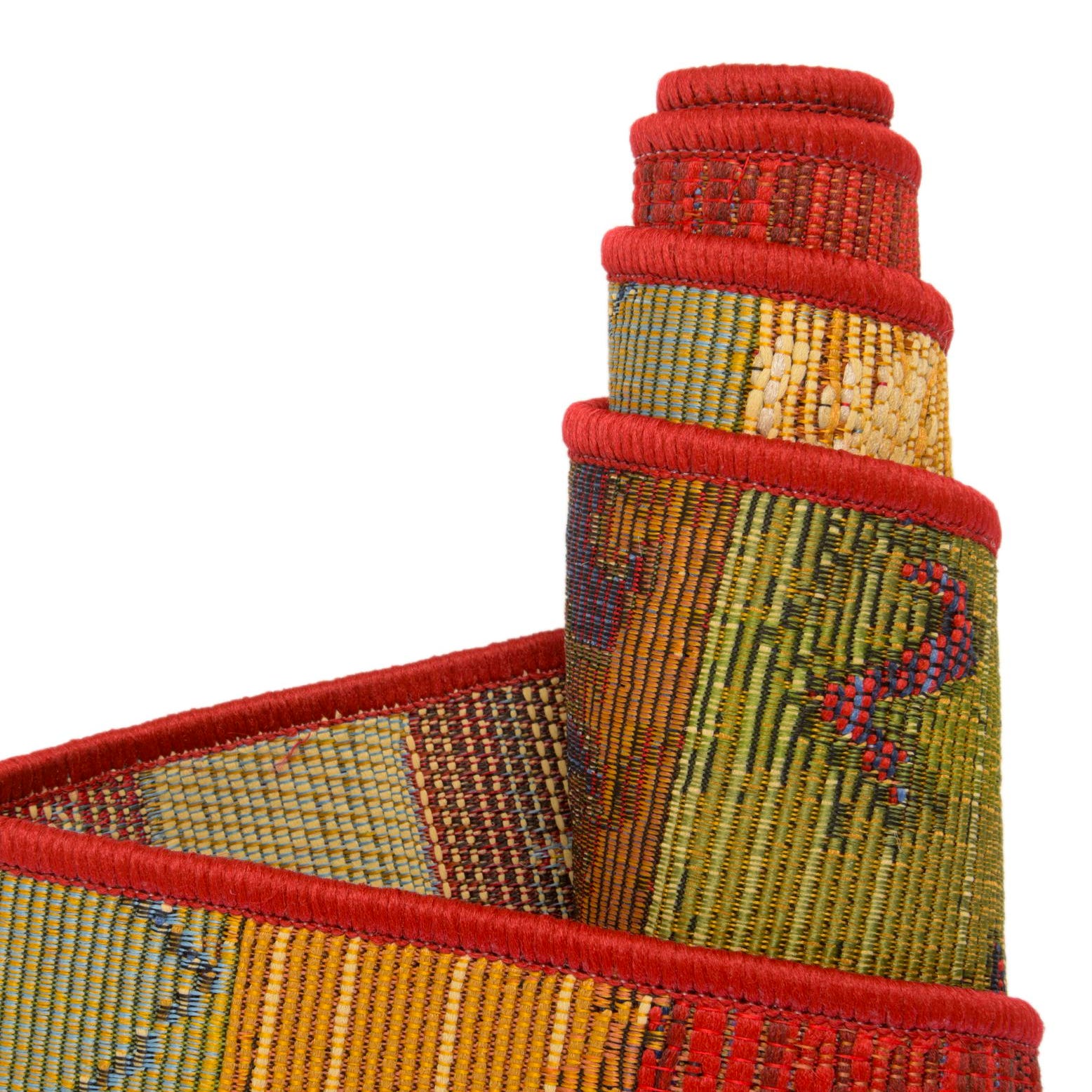 Multicolor 8' x 8' Modern Indoor / Outdoor Round Rug | Rugs.com