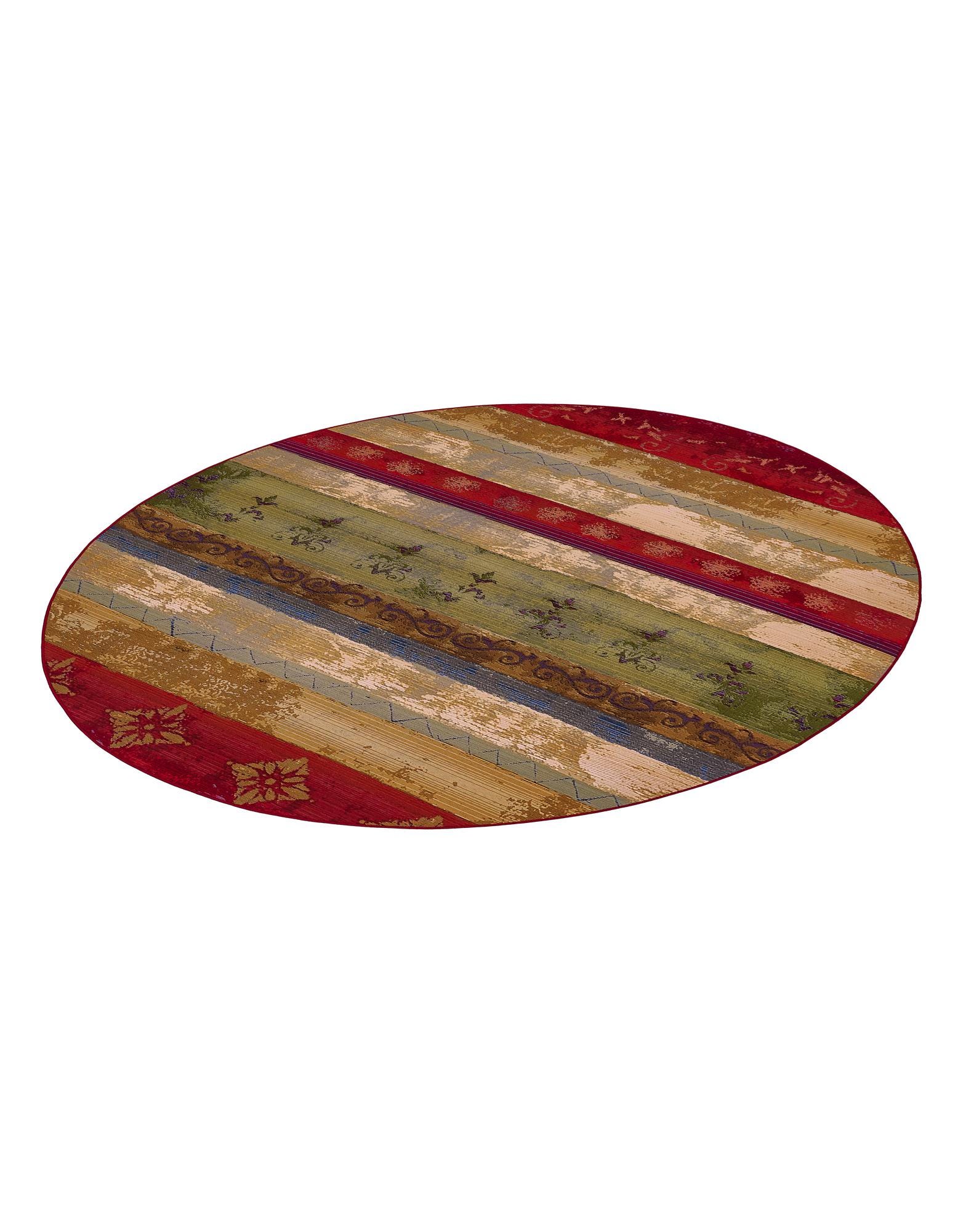 Multicolor 8' x 8' Washable Modern Indoor / Outdoor Round Rug | Rugs.com