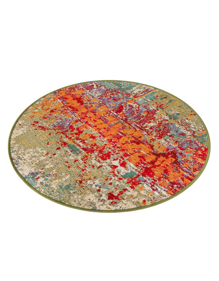 Detail image of  2' 7 x 2' 7  Washable Modern Indoor / Outdoor Round Rug