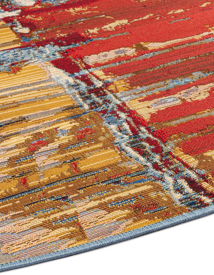 Detail image of  8' x 8'  Washable Modern Indoor / Outdoor Round Rug