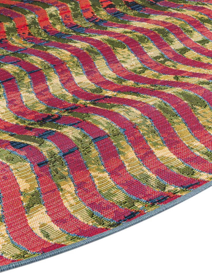 Detail image of  8' x 8'  Washable Modern Indoor / Outdoor Round Rug