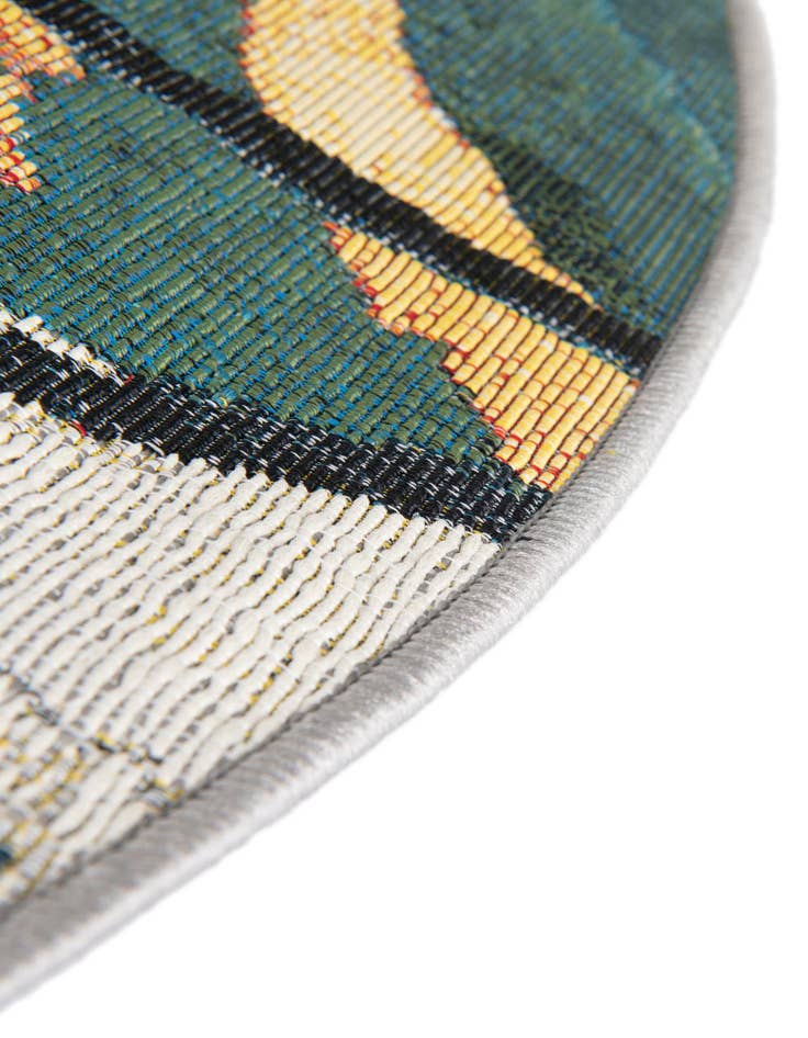 Detail image of  7' 10 x 7' 10  Washable Modern Indoor / Outdoor Round Rug