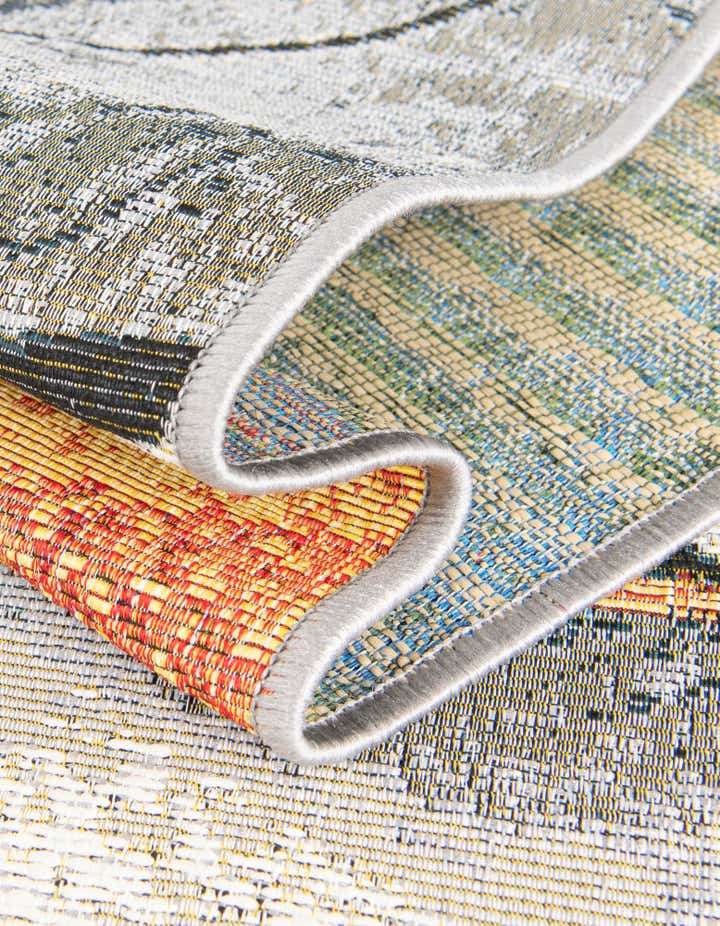 Multicolor 10' x 10' Modern Indoor / Outdoor Round Rug | Rugs.com