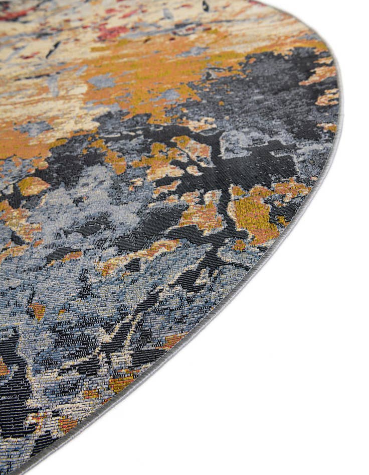 Detail image of  4' x 4'  Washable Modern Indoor / Outdoor Round Rug