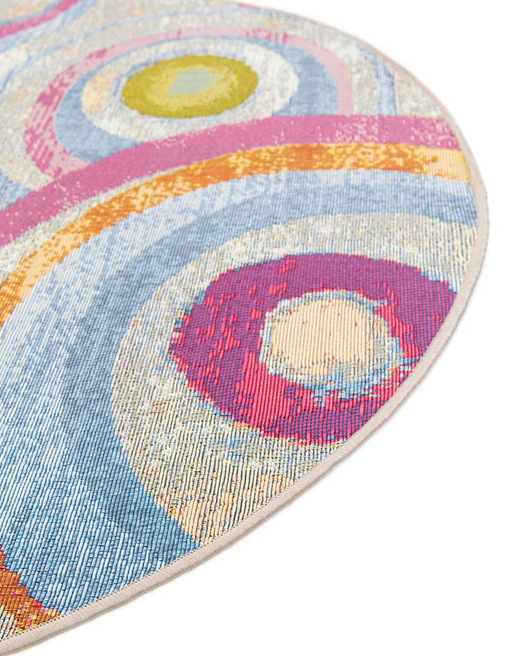 Detail image of  5' x 5'  Washable Modern Indoor / Outdoor Round Rug