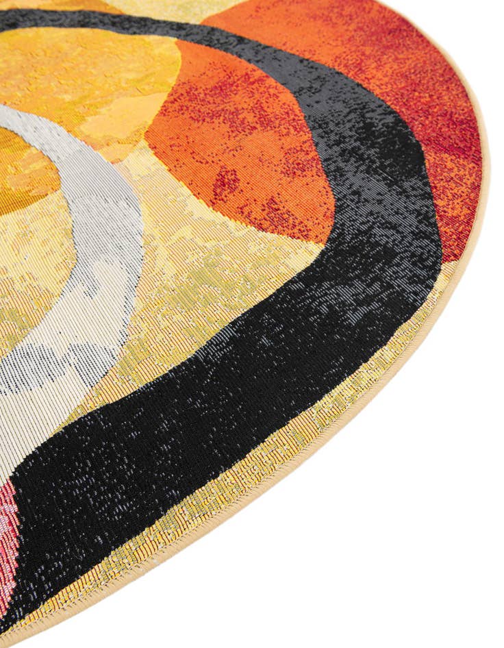 Detail image of  3' x 3'  Washable Modern Indoor / Outdoor Round Rug