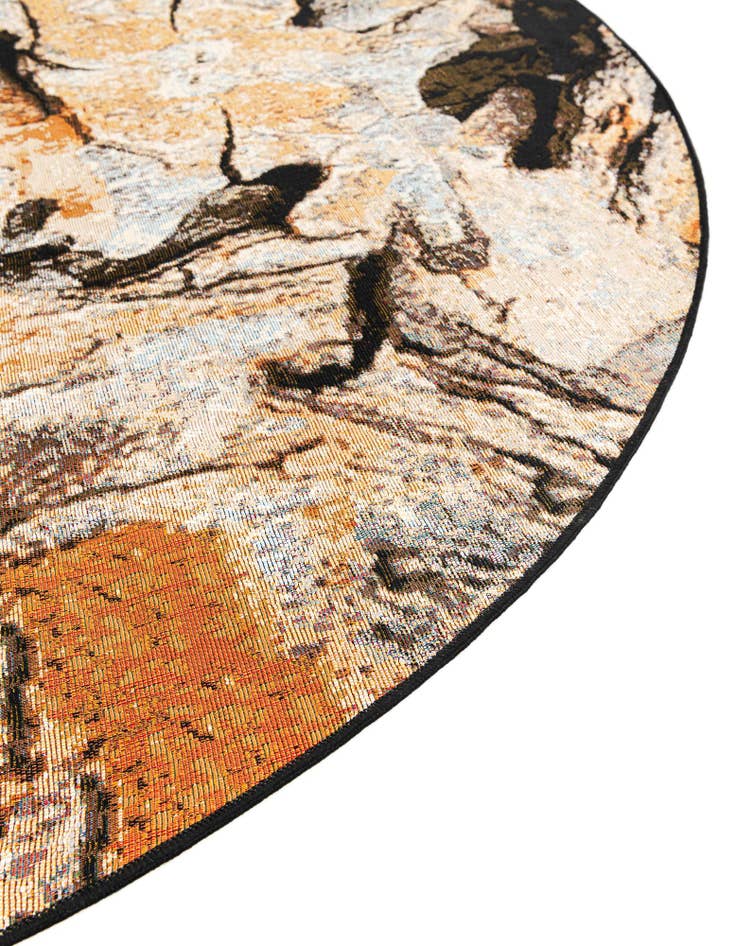 Detail image of  5' x 5'  Washable Modern Indoor / Outdoor Round Rug