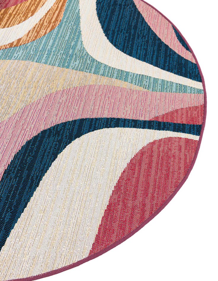 Detail image of  5' x 5'  Washable Modern Indoor / Outdoor Round Rug