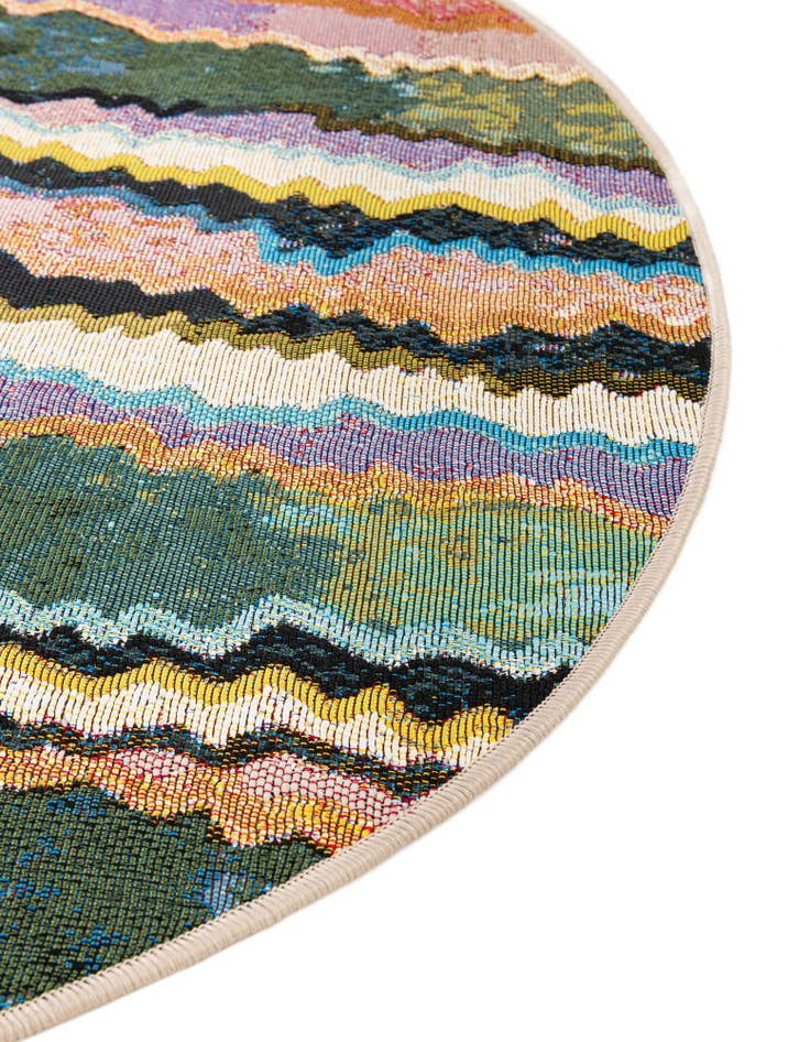Detail image of  5' x 5'  Washable Modern Indoor / Outdoor Round Rug